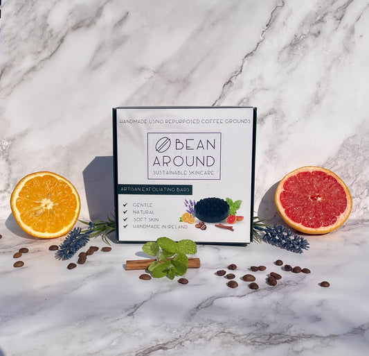 Bean Around Gift Set - Lavender Peppermint Cinnamon Grapefruit Orange Coffee Soap Bars