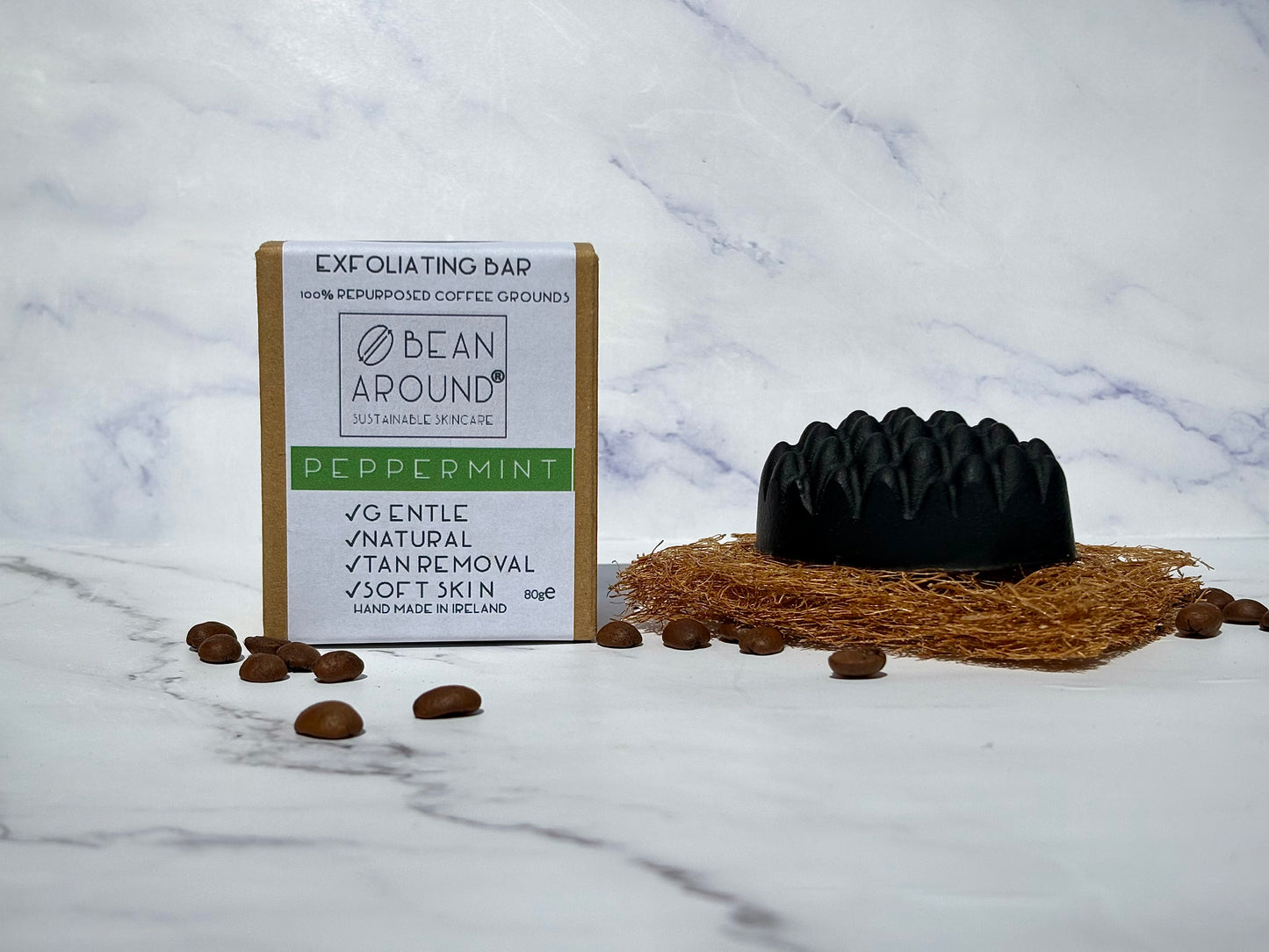 Peppermint Exfoliating Coffee Soap Bar (80g)