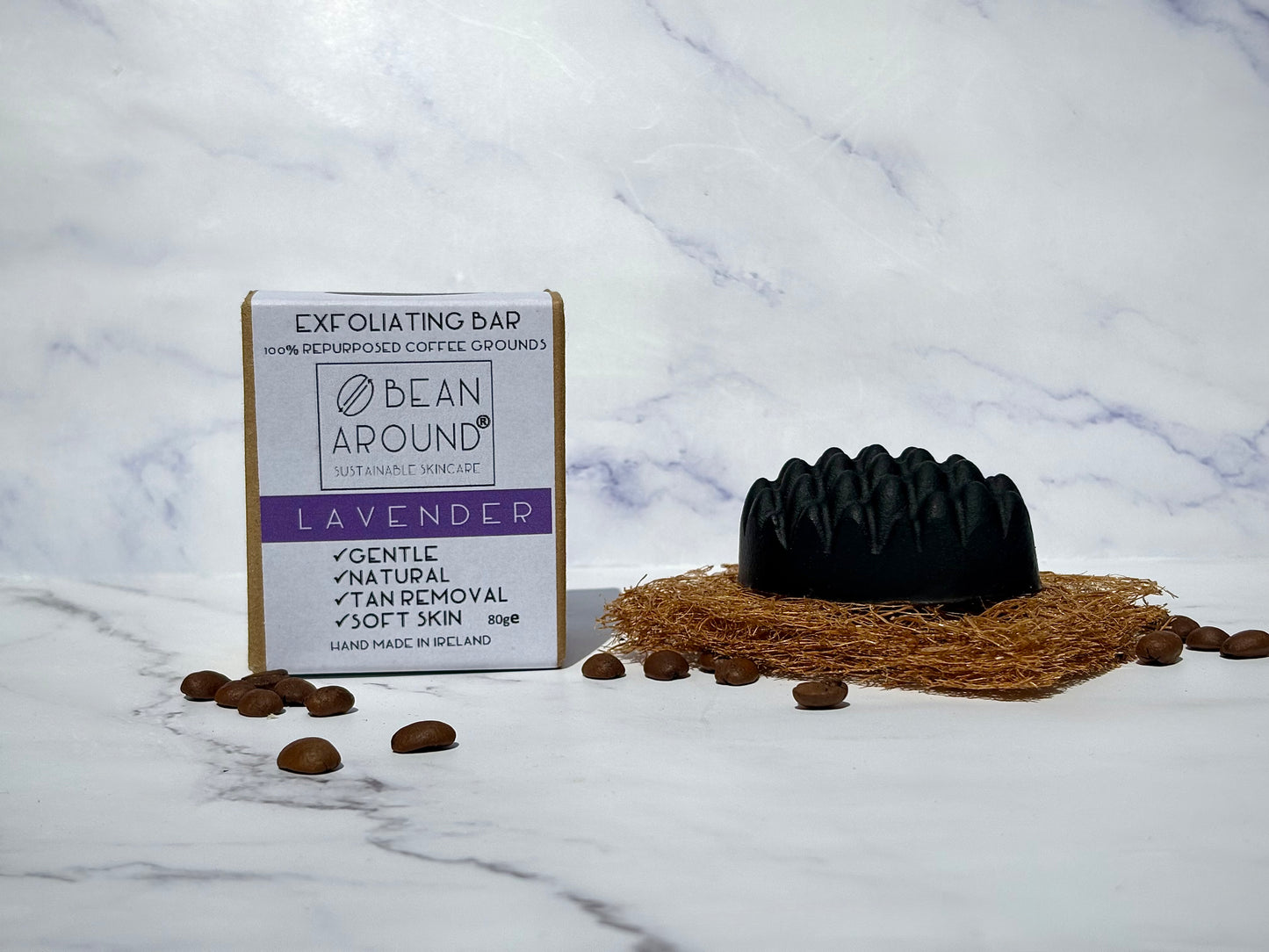 Lavender Exfoliating Coffee Soap Bar (80g)